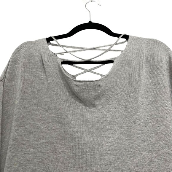 Standard Peoples Project LA Bowie Knit Light Grey Criss Cross Top - Picture 7 of 11
